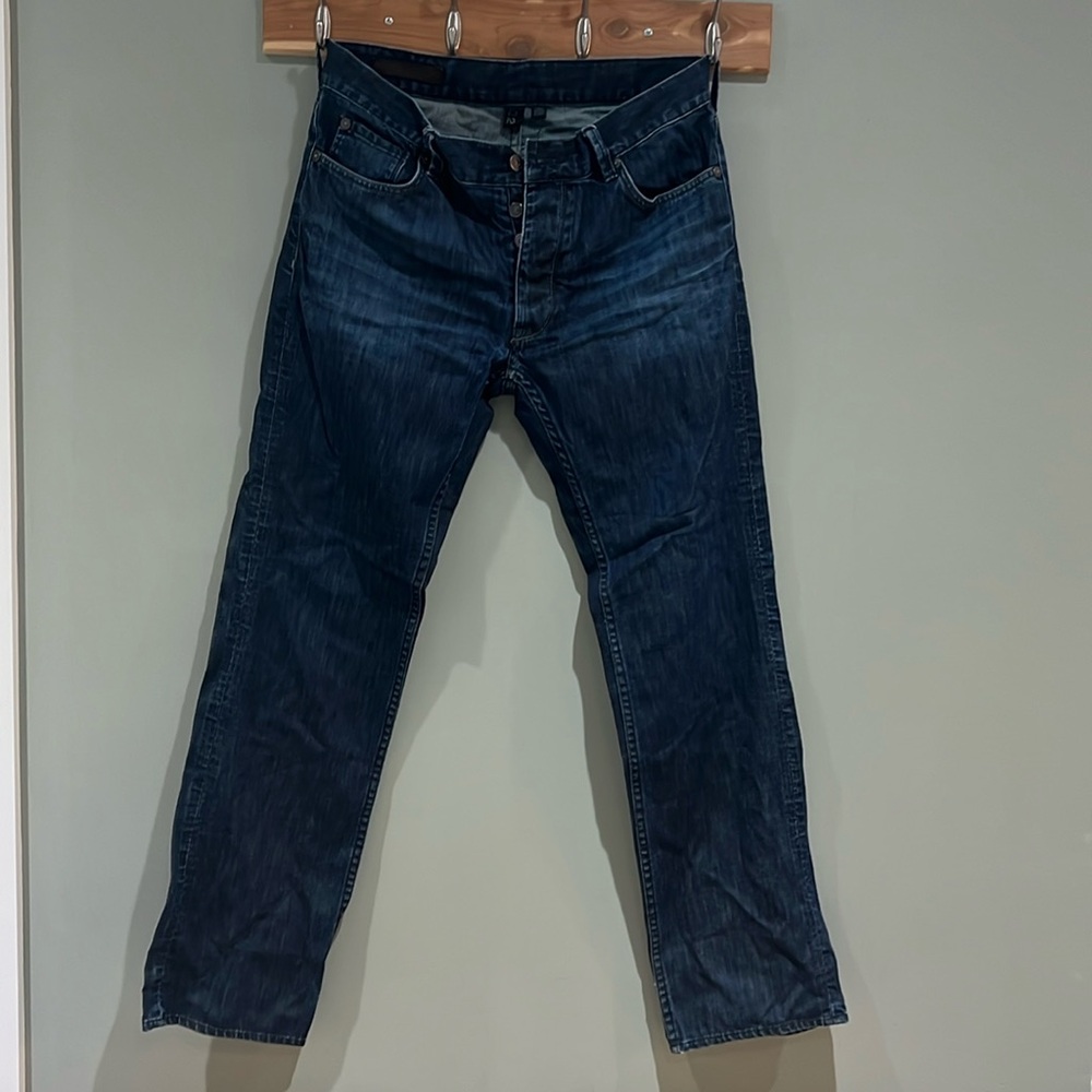 Club Monaco Men Dark Blue Denim Jeans Bootcut W32